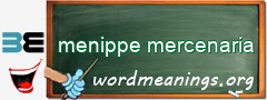 WordMeaning blackboard for menippe mercenaria
